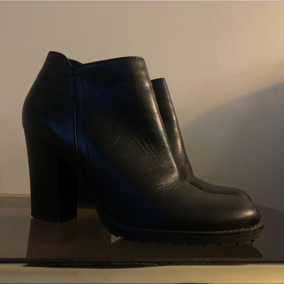 Black Leather Booties - Picture 2 of 5